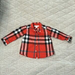 Burberry 12 month long sleeve plaid shirt